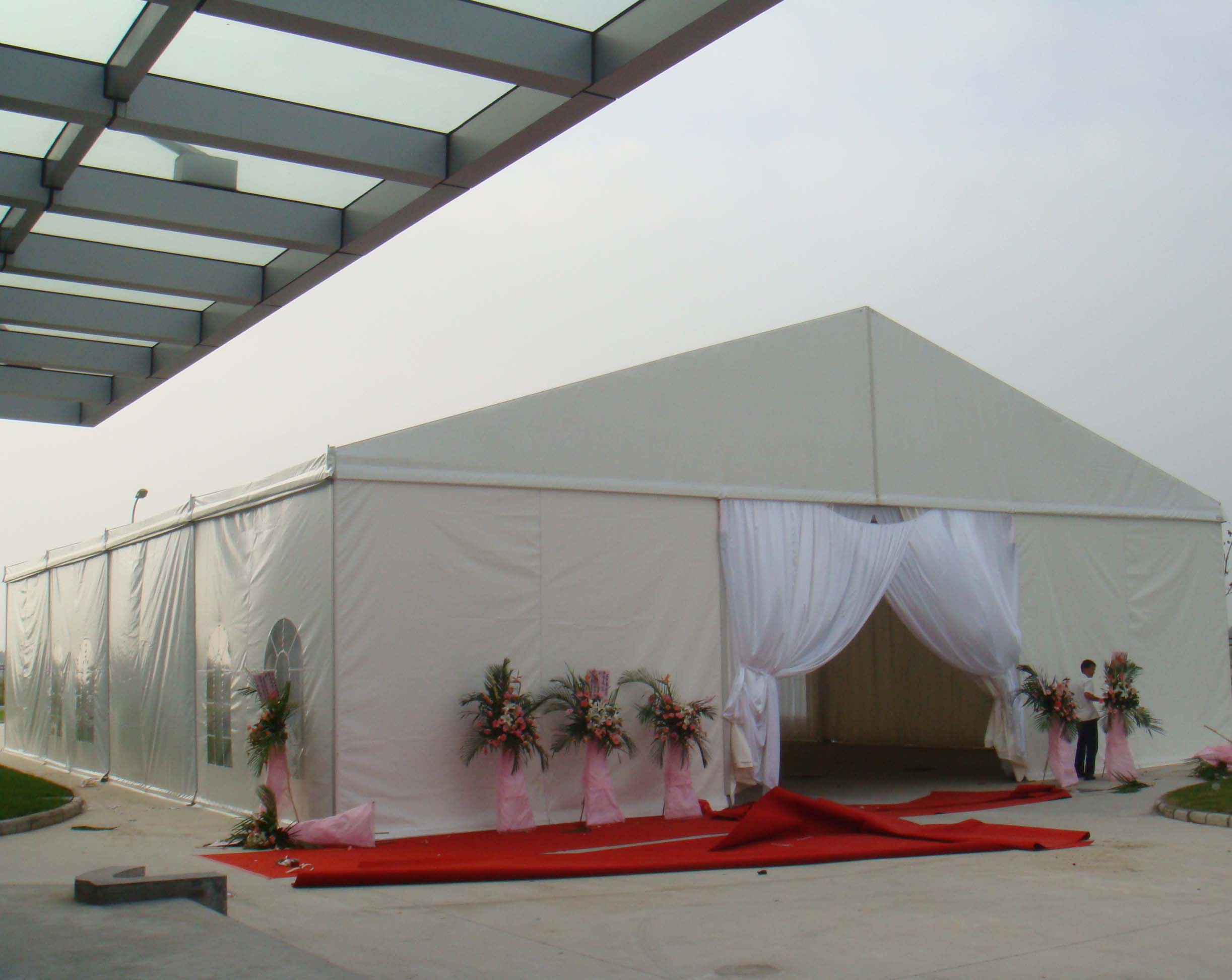 天津20米跨度玻璃墙篷房-广州卡帕帐篷有限公司